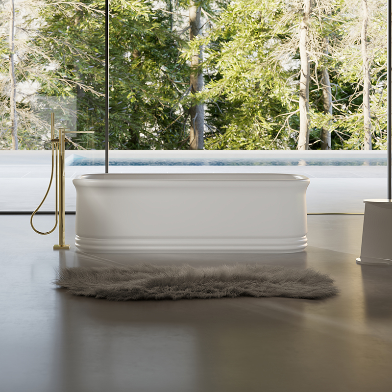 Popular Wholesale Designer Oval Freestanding Solid Surface Bathtub TW-9671