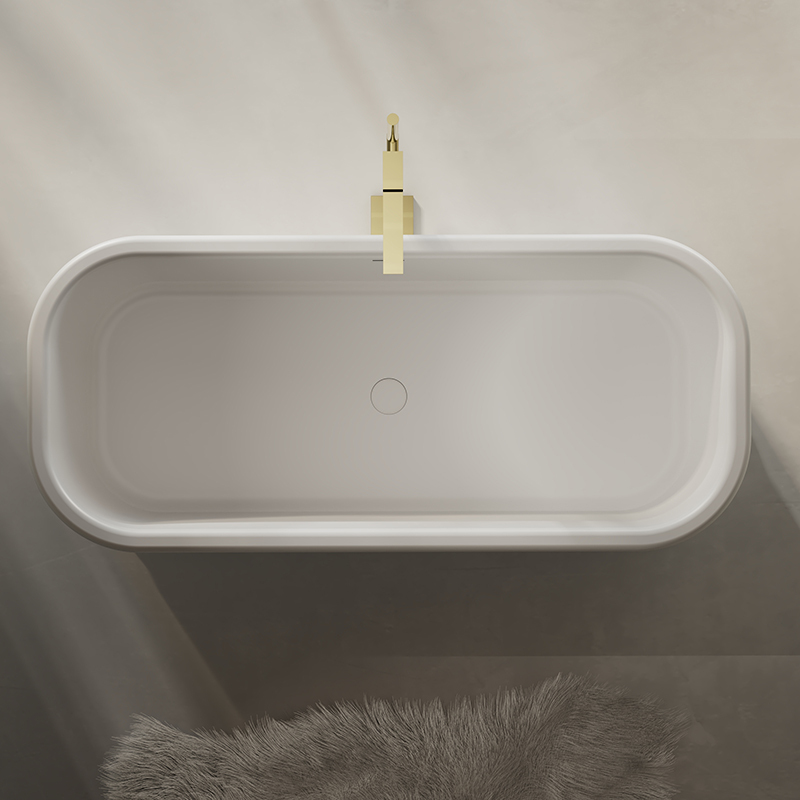Popular Wholesale Designer Oval Freestanding Solid Surface Bathtub TW-9671
