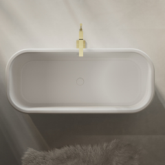 Popular Wholesale Designer Oval Freestanding Solid Surface Bathtub TW-9671