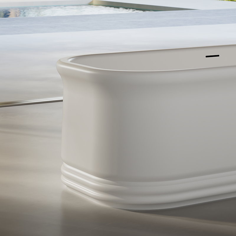 Popular Wholesale Designer Oval Freestanding Solid Surface Bathtub TW-9671