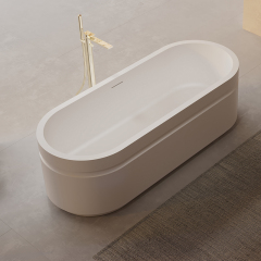 Popular Wholesale Designer Oval Freestanding Solid Surface Bathtub TW-9681