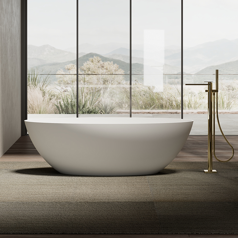 Popular Wholesale Designer Oval Freestanding Solid Surface Bathtub XA-8863