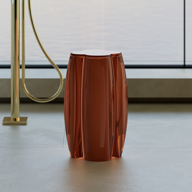 Quality Wholesale Unique Design Flower Transparent Resin Stool L-C0831T