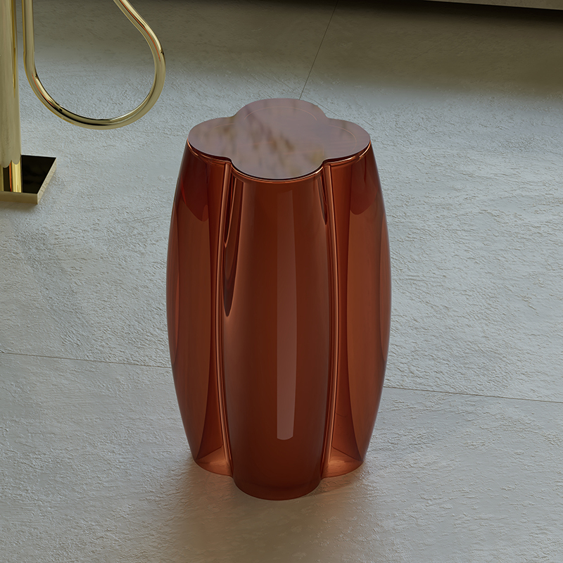 Quality Wholesale Unique Design Flower Transparent Resin Stool L-C0831T