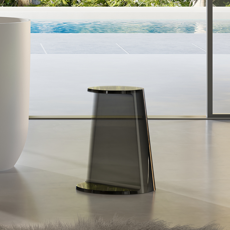 Factory Supply Quality Assurance Clear Resin Solid Surface Stool S-C0821T