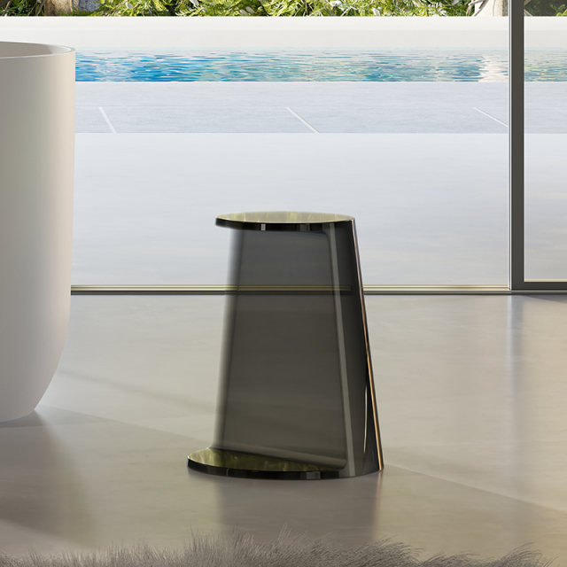Factory Supply Quality Assurance Clear Resin Solid Surface Stool S-C0821T