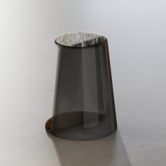 Factory Supply Quality Assurance Clear Resin Solid Surface Stool S-C0821T