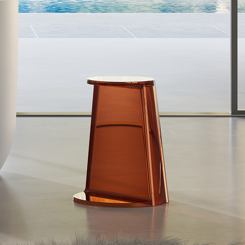 Factory Supply Quality Assurance Clear Resin Solid Surface Stool S-C0821T
