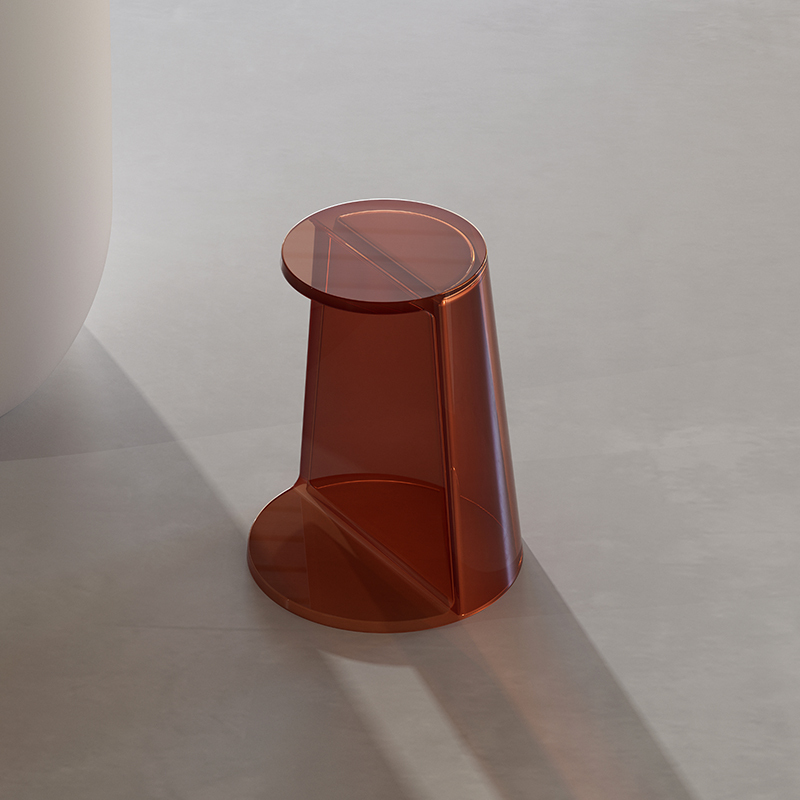 Factory Supply Quality Assurance Clear Resin Solid Surface Stool S-C0821T