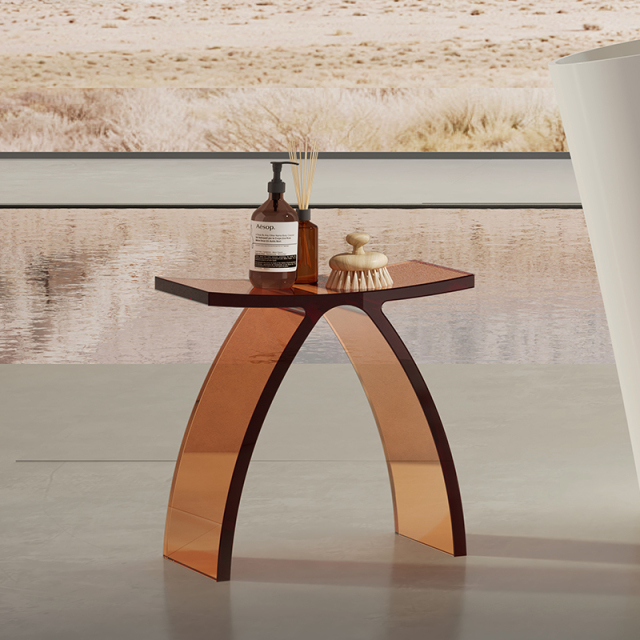 Factory Supply Quality Assurance Clear Resin Solid Surface Stool XA-C05T