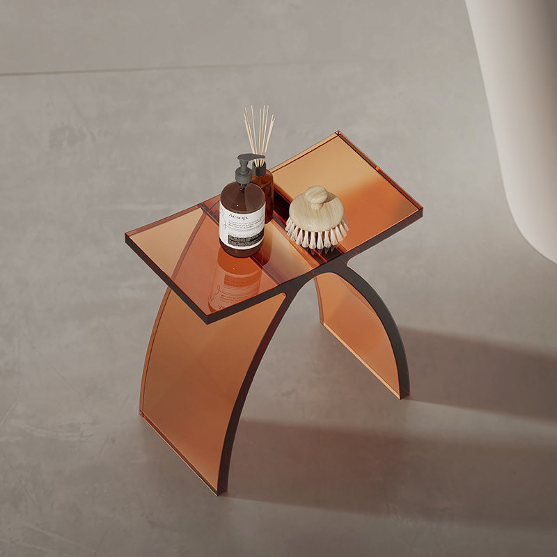 Factory Supply Quality Assurance Clear Resin Solid Surface Stool XA-C05T