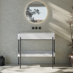 Console Sink With Shelf Freestanding Bathroom Cabinet WBL-9705