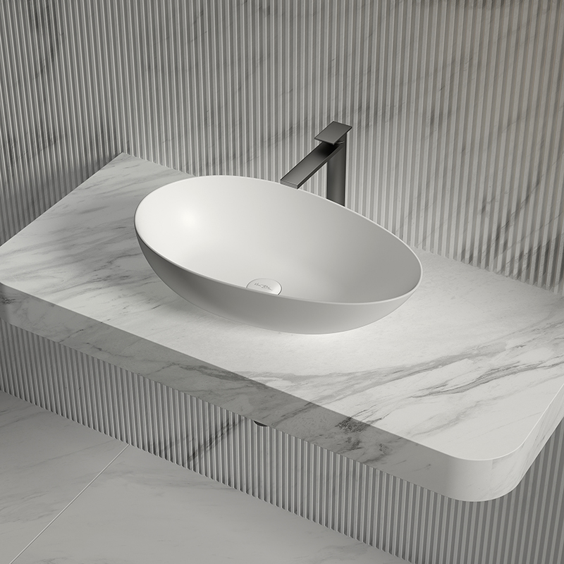 Popular Wholesale Designer Above Counter Top Solid Surface Wash Basin XA-A75