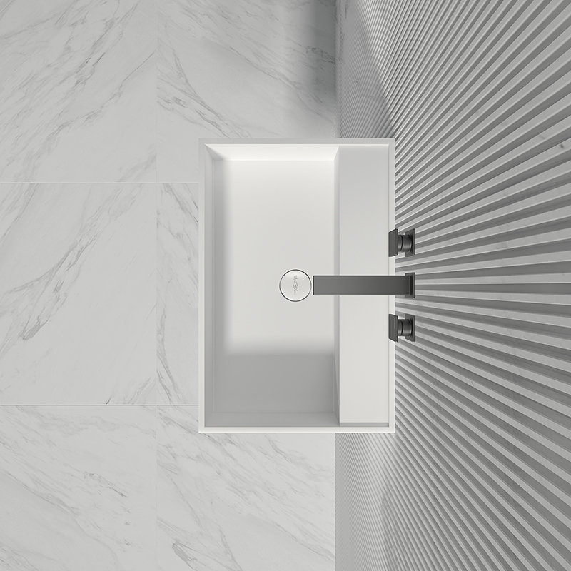 Exporter Wall-Mount Solid Surface Single Bathroom Sink TW-G72