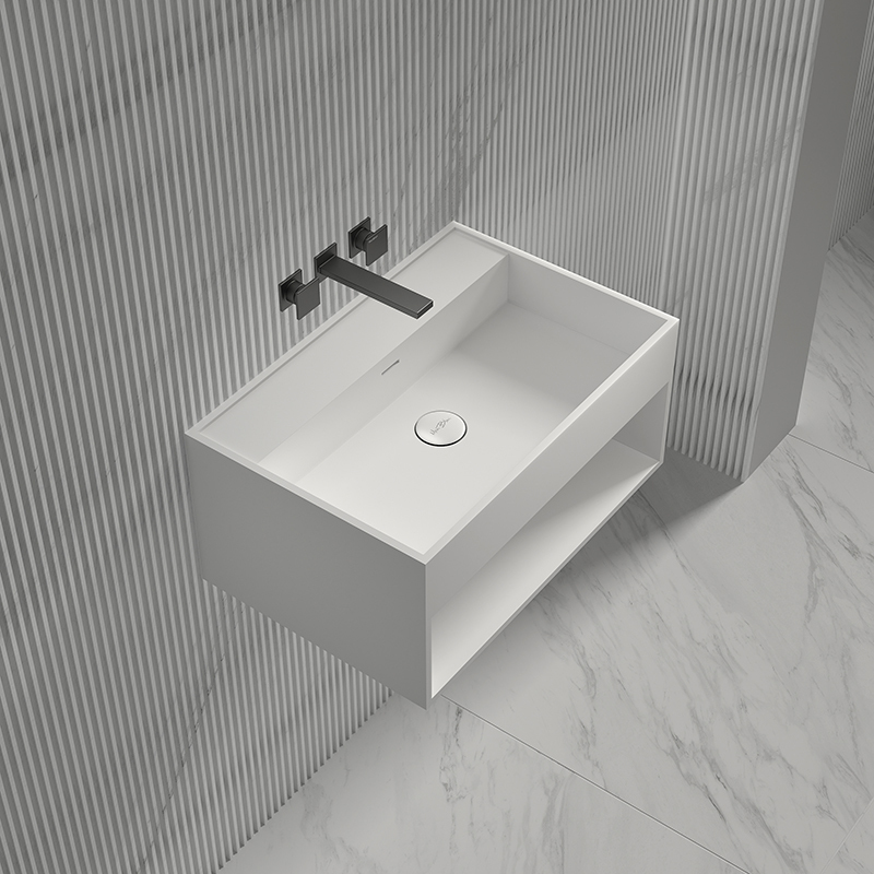 Exporter Wall-Mount Solid Surface Single Bathroom Sink TW-G72