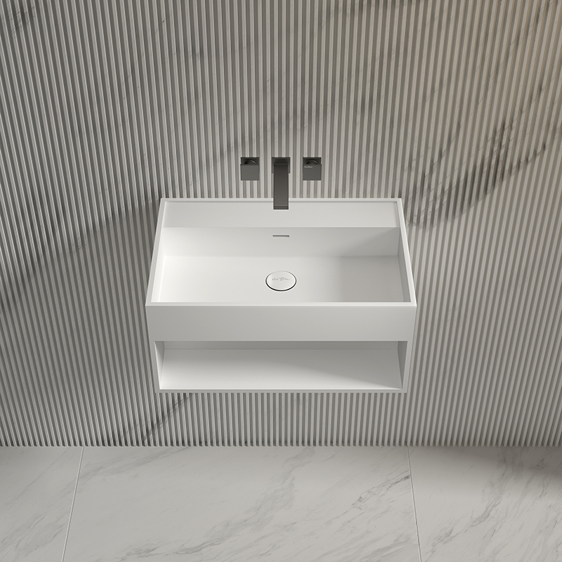 Exporter Wall-Mount Solid Surface Single Bathroom Sink TW-G72