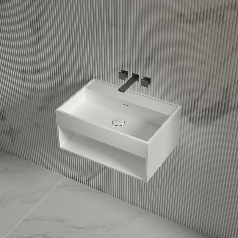 Exporter Wall-Mount Solid Surface Single Bathroom Sink TW-G72