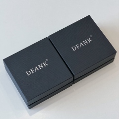 Luxury Custom logo Black 2 Pieces Jewelry Box White Stamping logo Lid and Base Paper Watch Box with Velvet Pillow