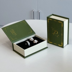 Luxury Book-Style Jewelry Box | Magnetic Flip-Top Necklace & Earring Gift Box