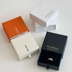 Elegant "Best Wishes" Jewelry Drawer Box - Vibrant Multi-Color Slide-Out Gift Box for Rings & Earrings - Premium Cardboard Jewelry Packaging with Pull Tab