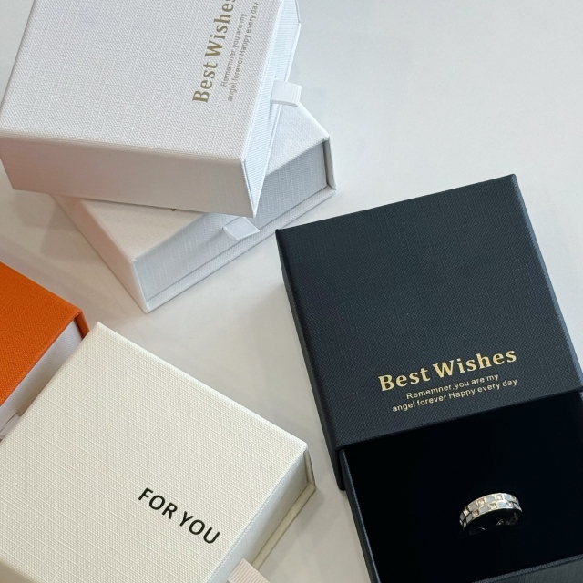 Elegant "Best Wishes" Jewelry Drawer Box - Vibrant Multi-Color Slide-Out Gift Box for Rings & Earrings - Premium Cardboard Jewelry Packaging with Pull Tab