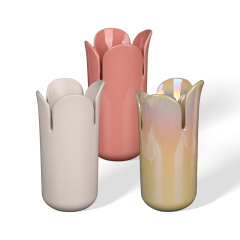 Wholesale Modern Simple Creative Petal Ceramic Large Vase Flower Decoration