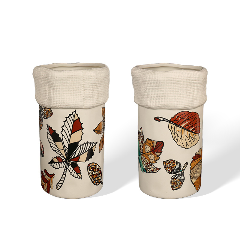 Wholesale Vintage border woven plant-printed flower pot