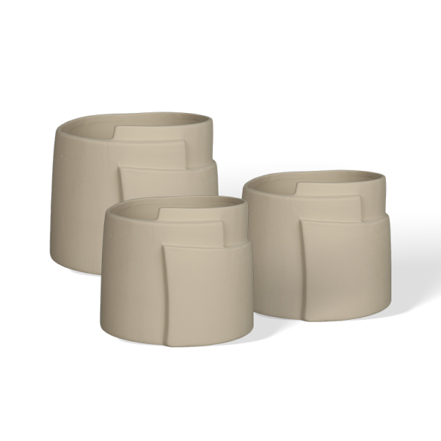 Wholesale Polychromatic Bamboo Shoot Shell Ceramic Flower Pot, Delicate and Solid