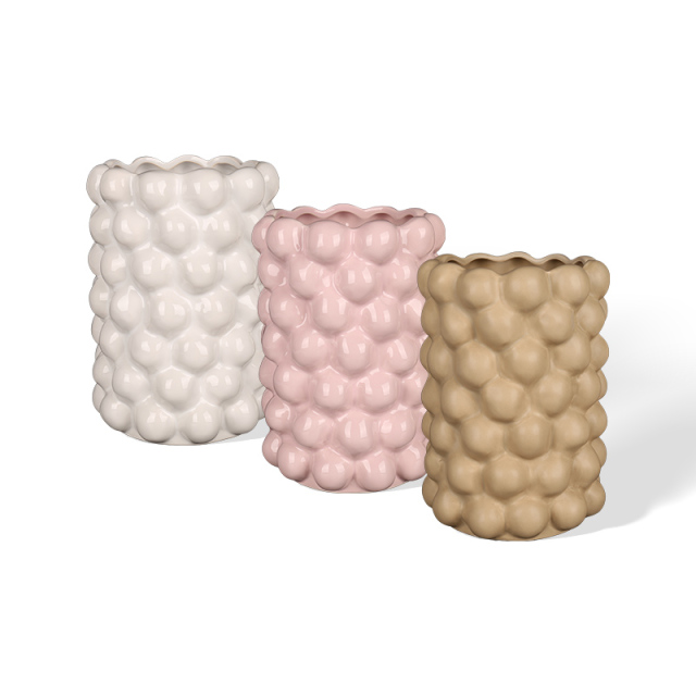 Wholesale Ceramic Flower Pot with Convex Spherical Body