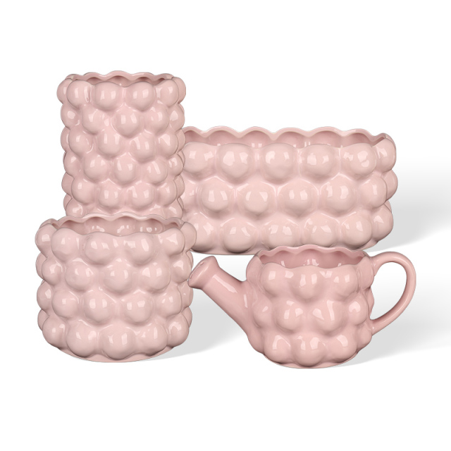 Wholesale Ceramic Flower Pot with Convex Spherical Body