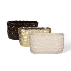 Wholesale High-quality, vintage-style ceramic flower pot with relief design