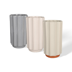 Wholesale Creative and High-颜值 Concave and Convex Vertical Striped Ceramic Flower Pot