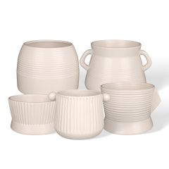 Wholesale A Simple and Modern Ceramic Vase with Ice Cracks on the Upper Funnel