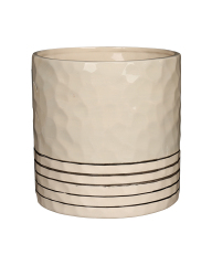 Wholesale Minimalism Irregular Glaze Surface with Stripes Ceramic Vase