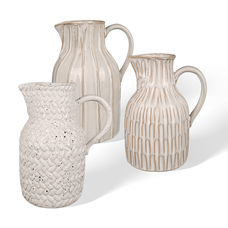 Wholesale Vintage textured ceramic flower vase