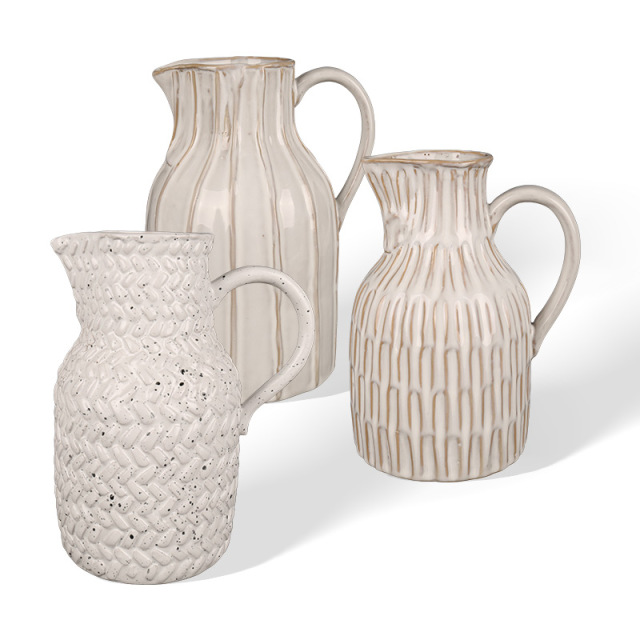 Wholesale Vintage textured ceramic flower vase