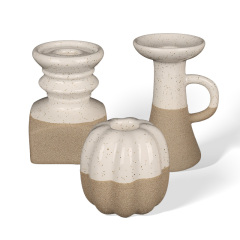 Wholesale Contrasting Color Double-Patterned Ceramic Candlestick