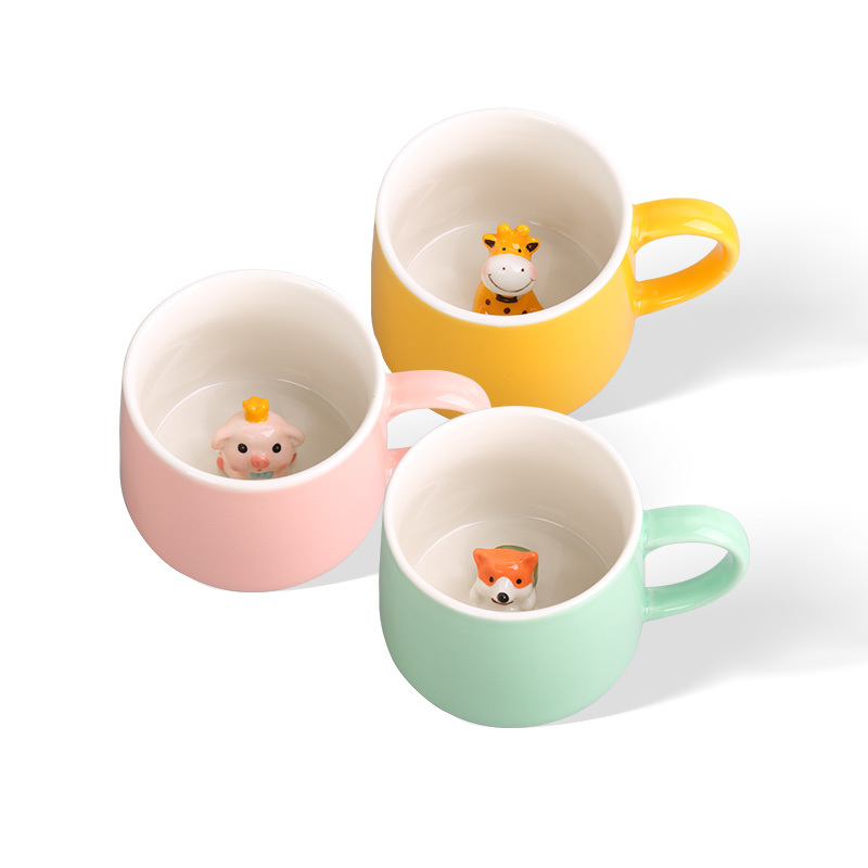 Wholesale Cute 3D Miniature Animal Ceramic Cup