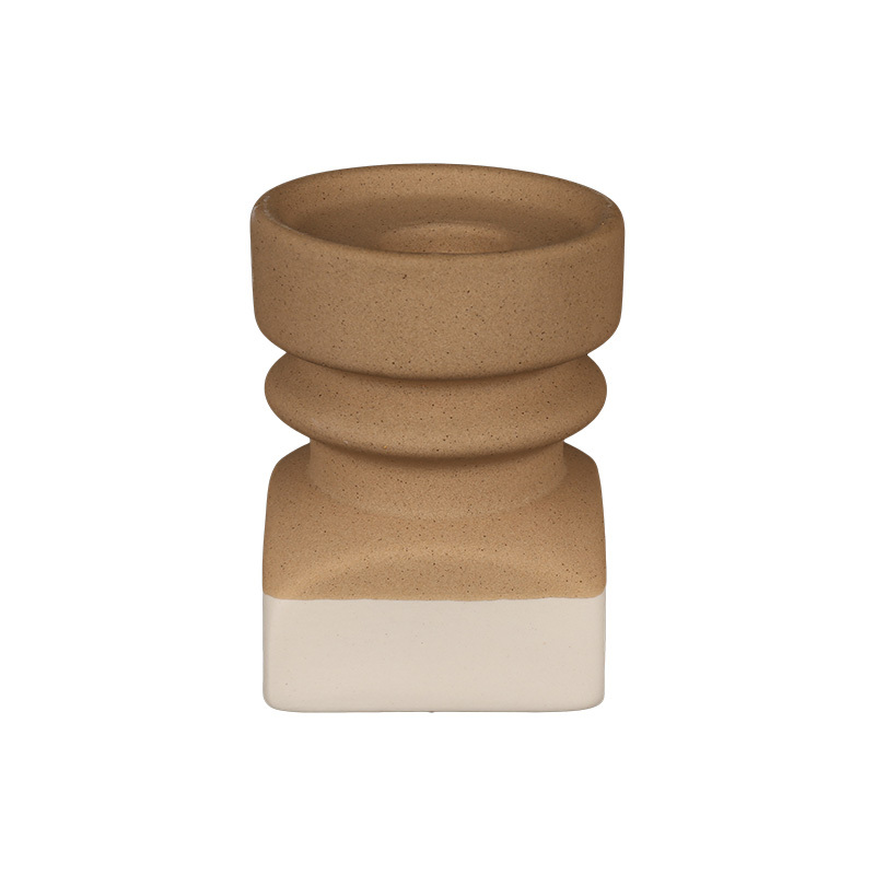 Wholesale Contrasting Color Double-Patterned Ceramic Candlestick