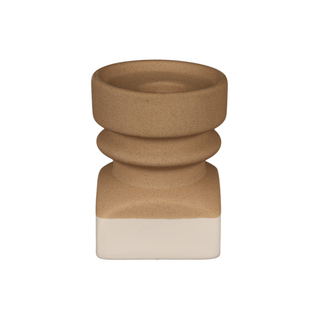 Wholesale Contrasting Color Double-Patterned Ceramic Candlestick