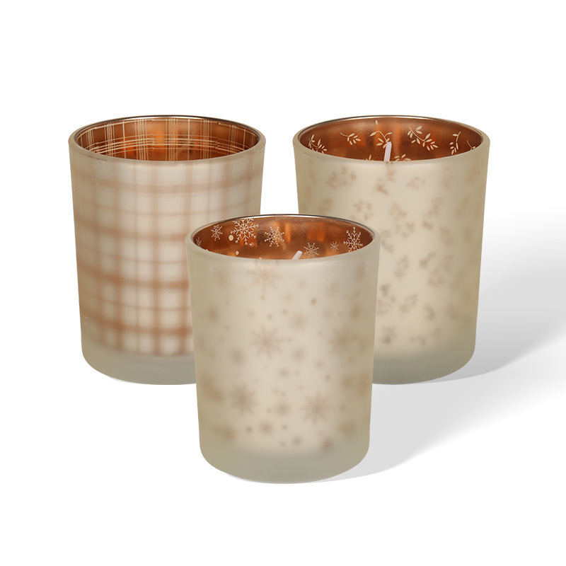 Wholesale Electroplated Frosted Glass Candle Jars