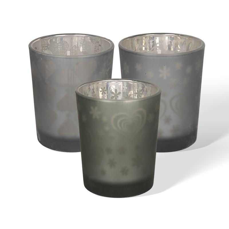 Wholesale Electroplated Frosted Glass Candle Jars