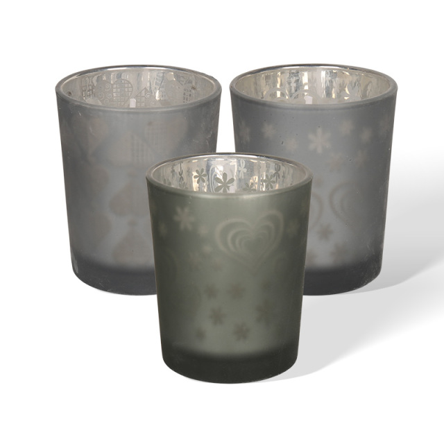 Wholesale Electroplated Frosted Glass Candle Jars