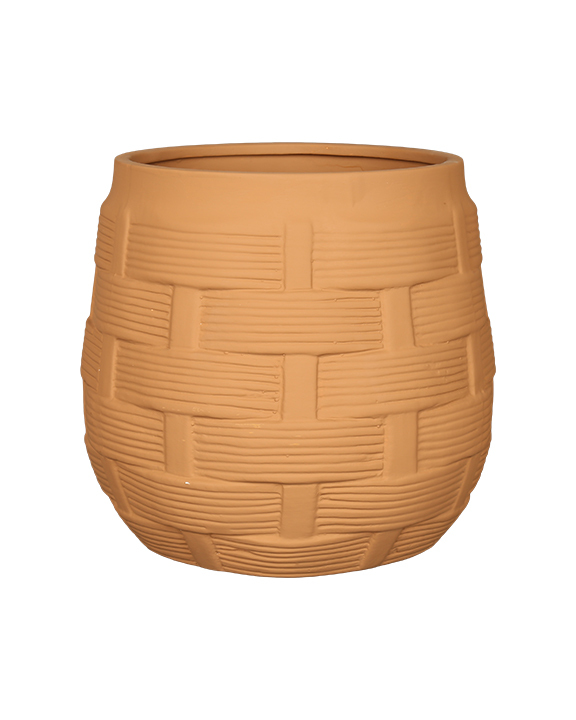 Wholesale Rural-style wicker-textured ceramic flower pot