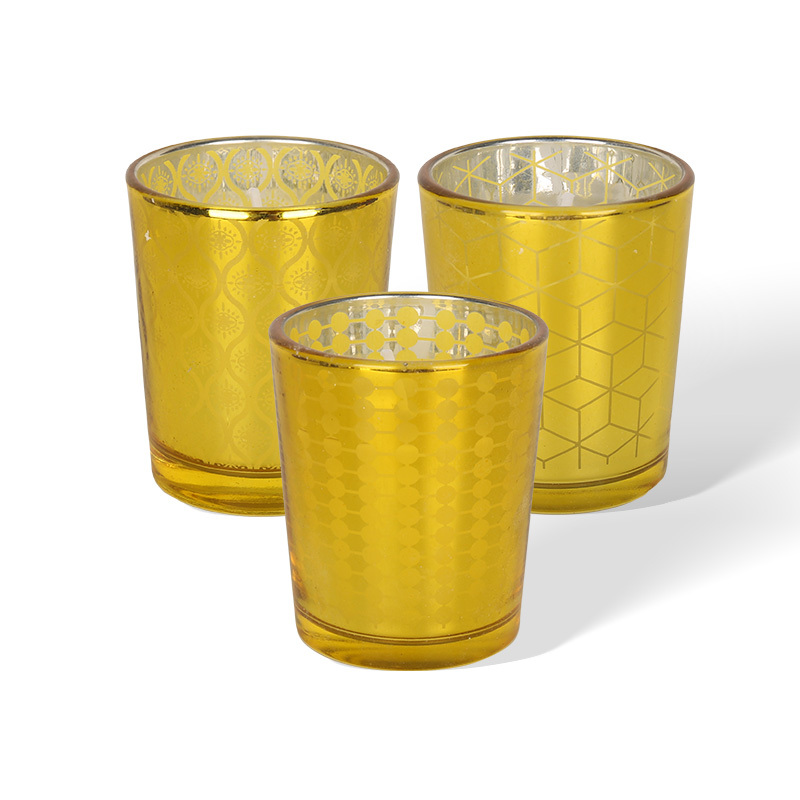 Wholesale Electroplated Frosted Glass Candle Jars