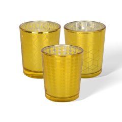 Wholesale Electroplated Frosted Glass Candle Jars