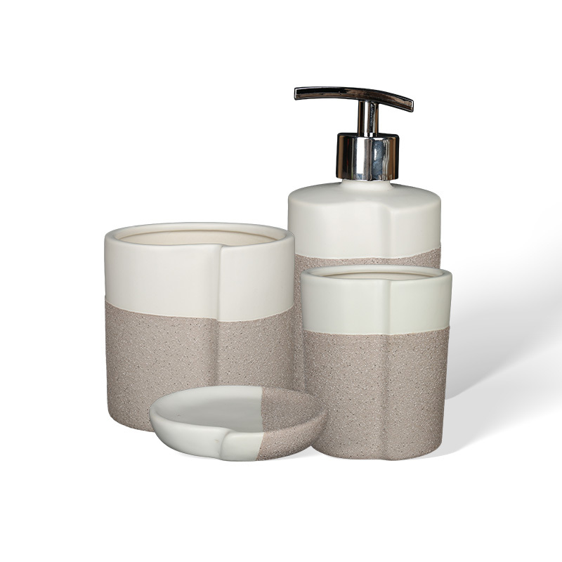 Wholesale Contrasting Color Ceramic Bathroom Set