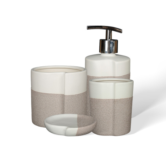 Wholesale Contrasting Color Ceramic Bathroom Set
