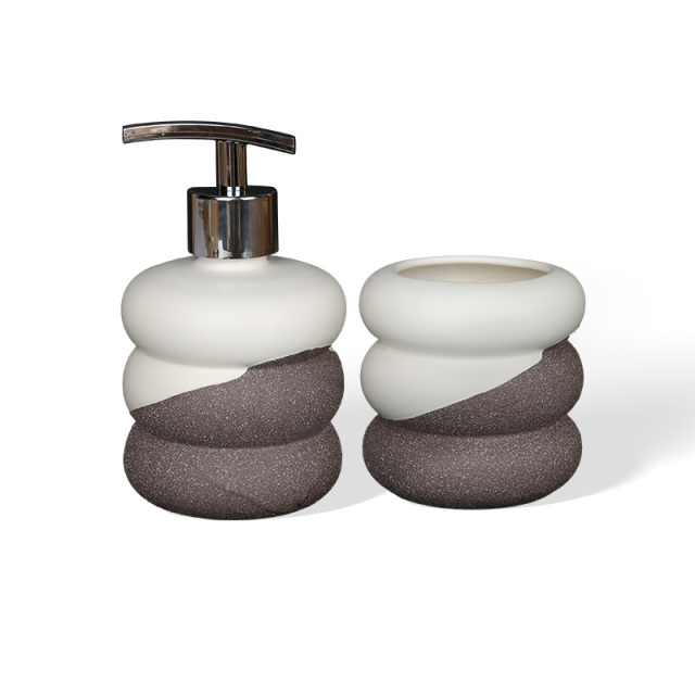Wholesale Contrasting Color Ceramic Bathroom Set