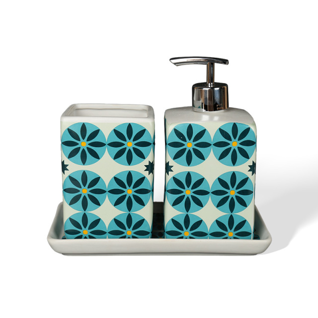 Wholesale Fresh Green Floral Print Ceramic Sanitary Ware Wholesale